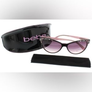 Bebe Black Rose Cat Eye Sunglasses BB7024